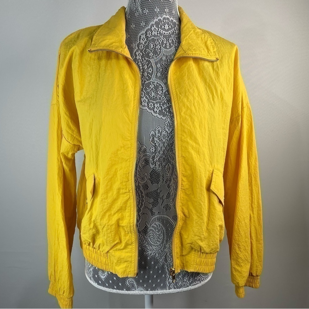 MINE Jacket Womens Large Full Zip Track Warm Up Lightweight Usable Pockets